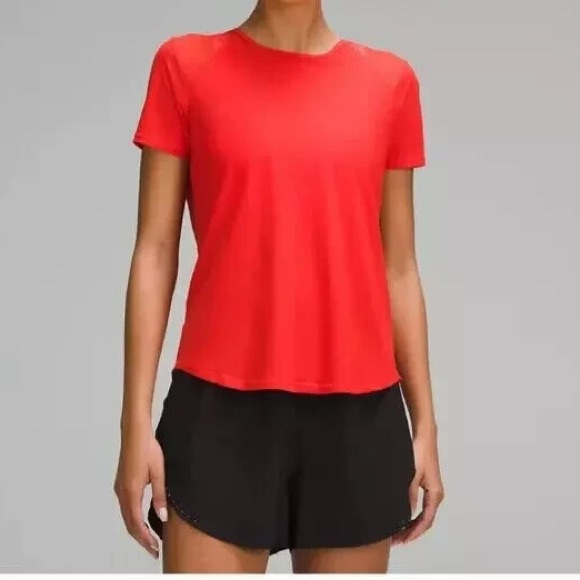 lululemon athletica Tops - Lululemon Athletica Red Short Sleeve Tee